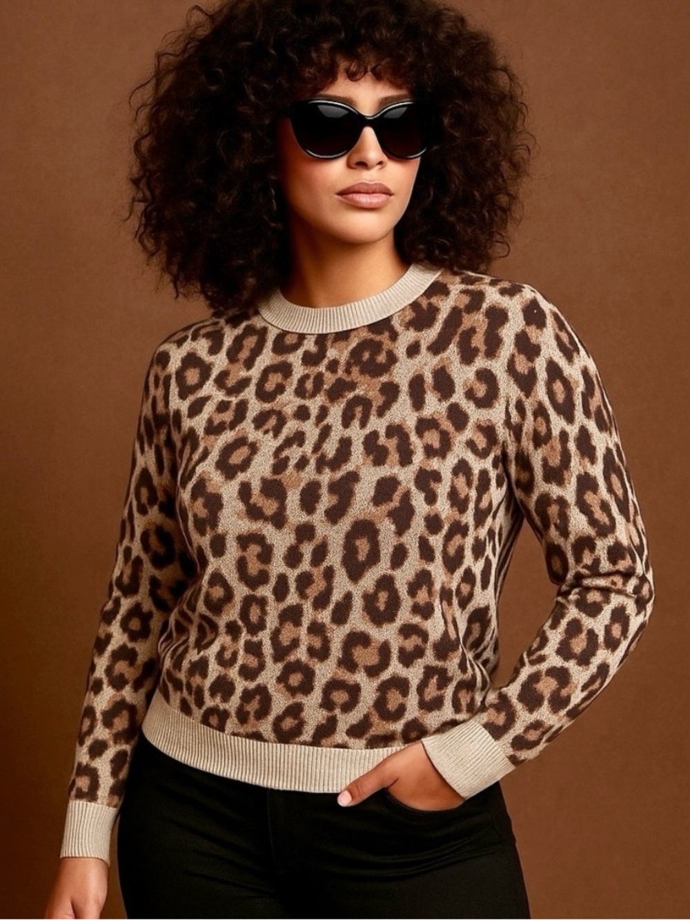 A New Day animal print sweater, XL